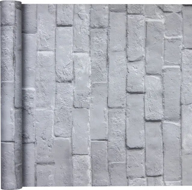 Szürke Tégla Falazat Kő utánzat tapéta 3D Flizelin
