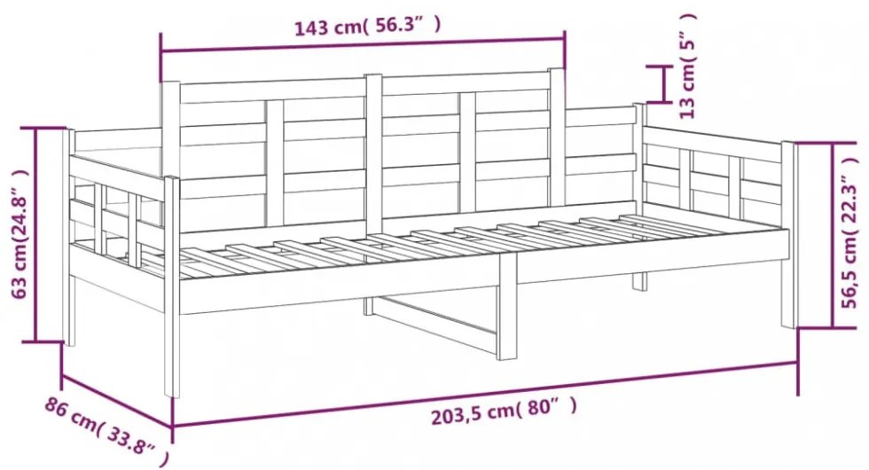 fehér tömör fenyőfa kanapéágy 80x200 cm