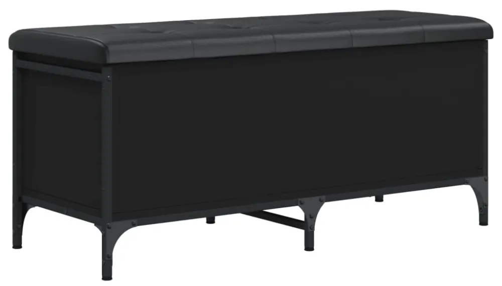 fekete szerelt fa tárolópad 102 x 42 x 45 cm