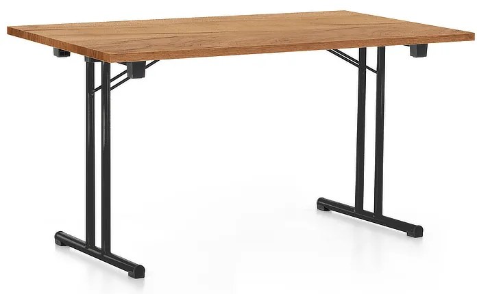 Összecsukható asztal 140 x 80 cm, fekete lábak, craft tölgy