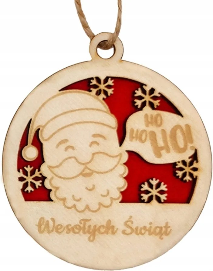 Karácsonyi Bomba Karácsonyfa Dekoráció Mikulás Ho Ho Ho Medál 9x9cm