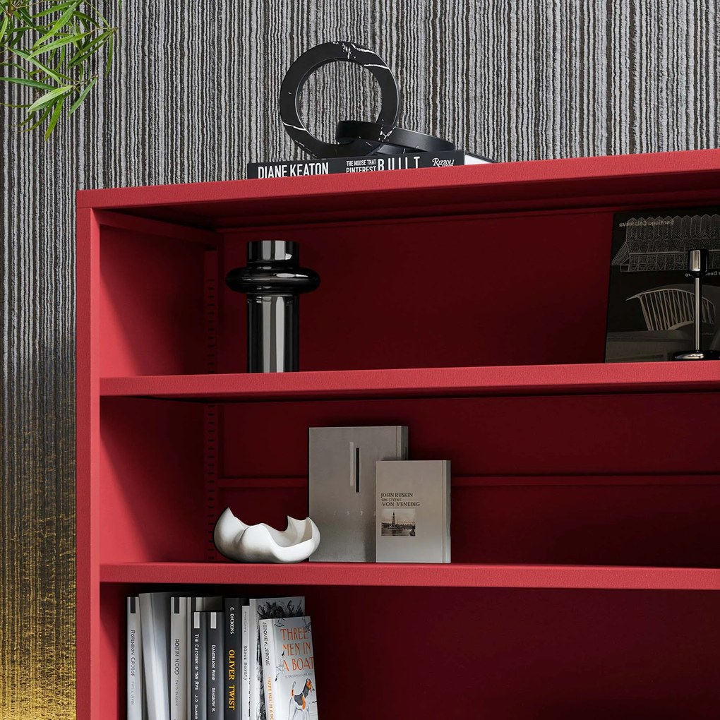 Alacsony polcos szekrény LUCA , 1000 x 900 x 350 mm, Modern: piros