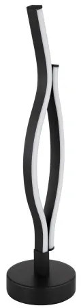 Globo 67206T Asztali lámpa fém fekete matt, műanyag fehér, alumínium fekete matt, fekete PVC kábel, billenőkapcsoló a kábelen, ø: 120mm, M:470mm, kábelhossz 1500mm, LED 12W 230V, 1430lm forrás, 460lm kimenet, 3000K