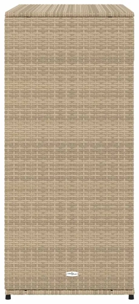 bézs polyrattan kerti tárolószekrény 105 x 55 x 113 cm