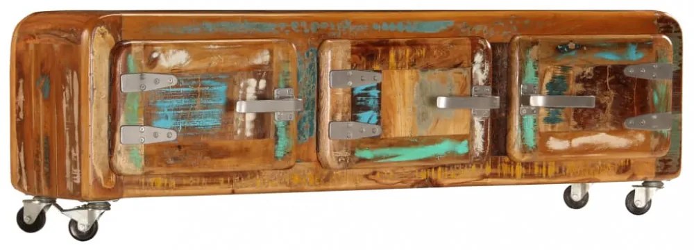 tömör újrahasznosított fa TV-szekrény 120 x 30 x 37 cm