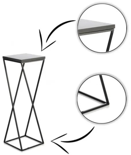 LOFT virágtartó állvány 70x24 cm fekete