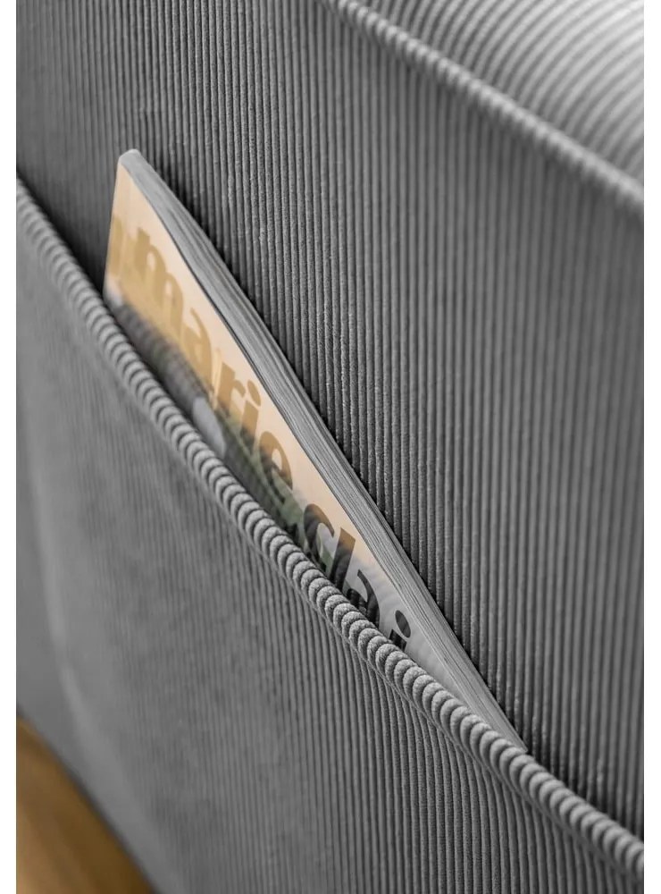 Szürke kordbársony fotel Lofty Lilly – Miuform