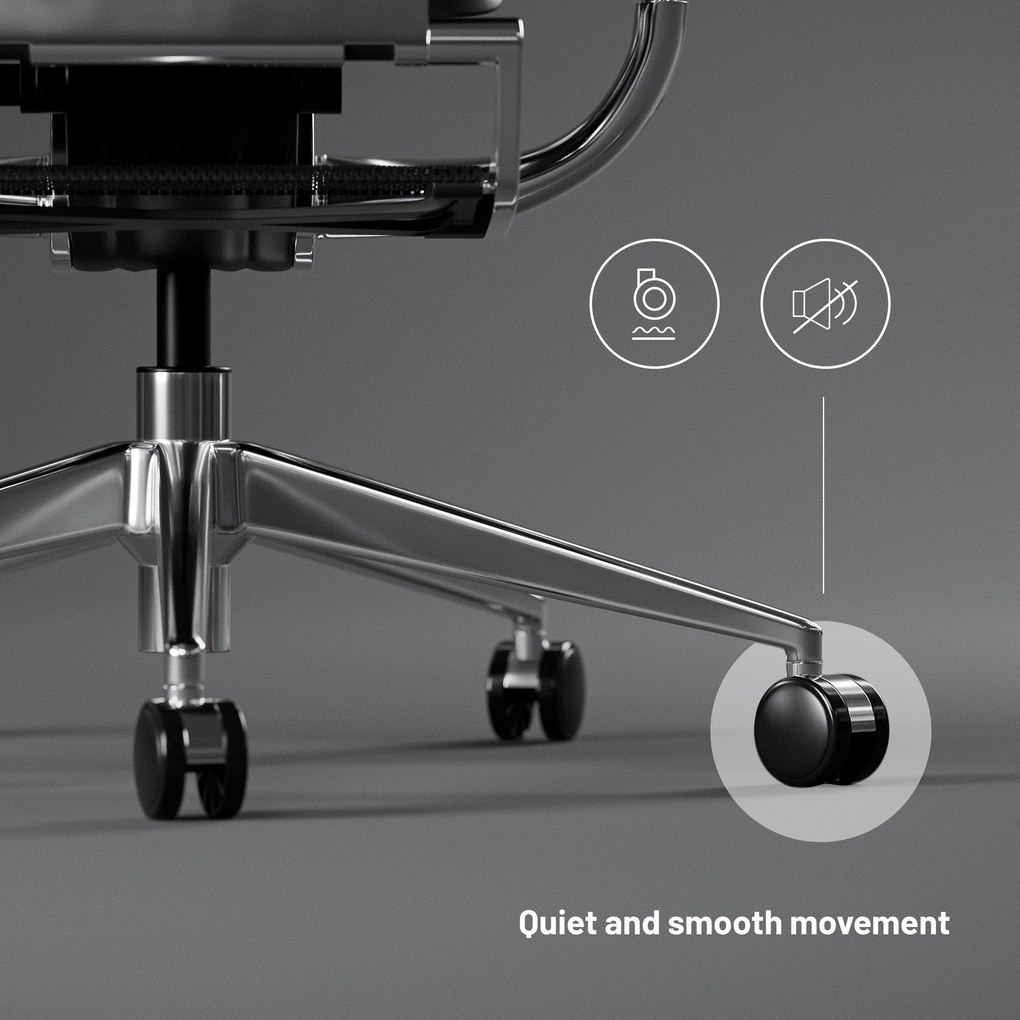 Ergonomikus irodai szék lábtartóval Normal Size, fekete-szürke: Diablo V-Master