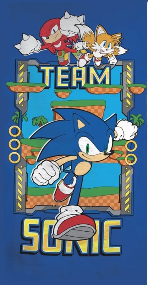 Sonic a sündisznó Ring Team fürdőlepedő, strand törölköző 70x140cm (Fast Dry)