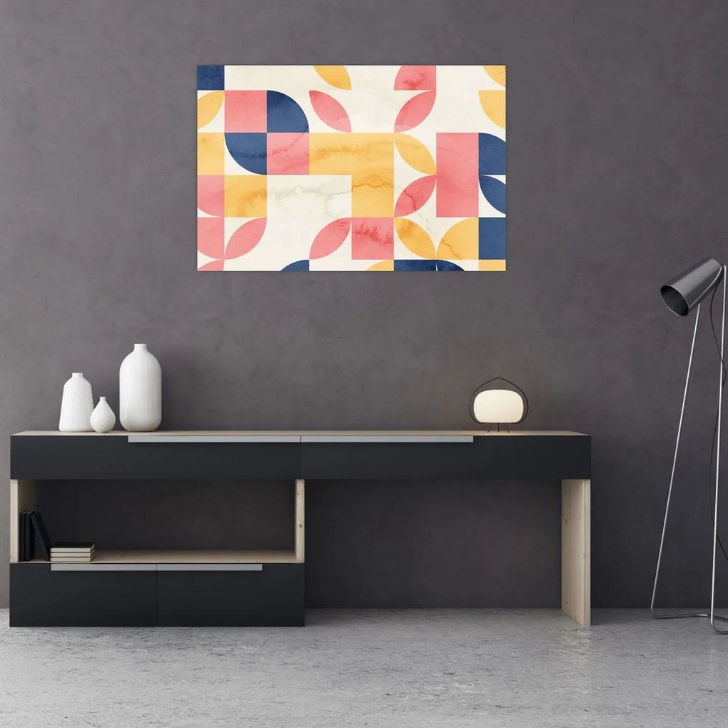 Kép - Absztrakció retro mintákkal (90x60 cm)