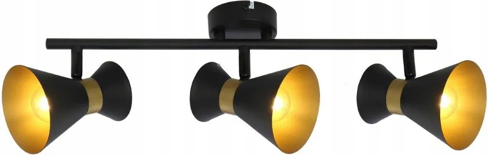 Breda díszléc lámpa 3 lángos fekete-arany