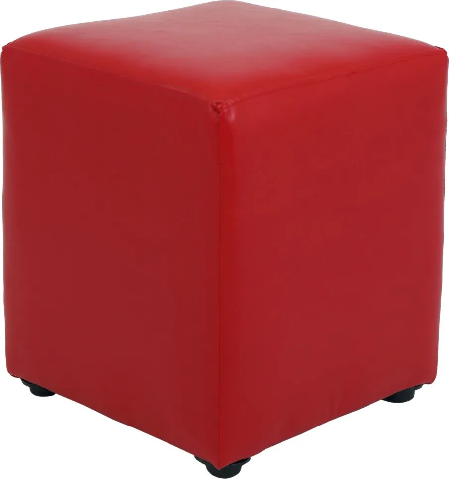 Cube puff - műbőr, piros - 21900 R
