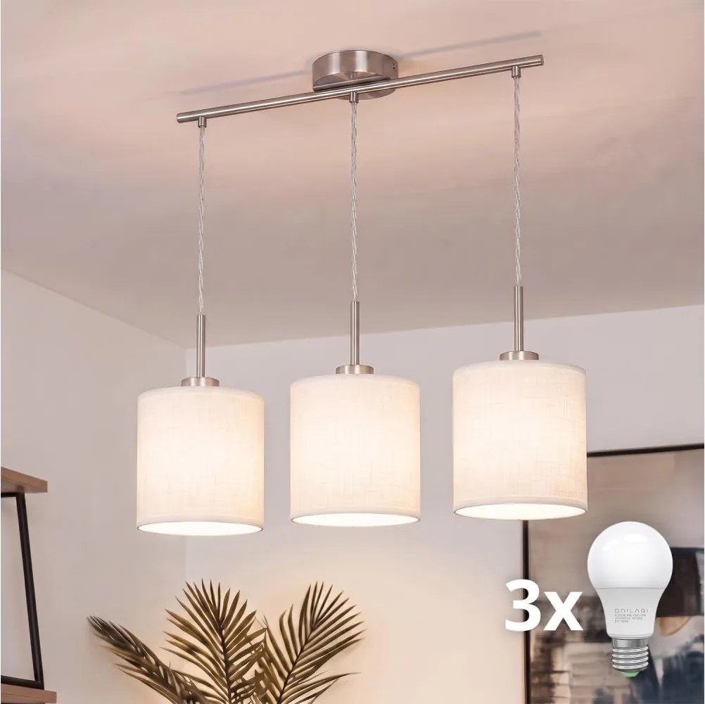 BRILAGI - NUBILA LED csillár zsinóron 3xE27/60W/230V fehér