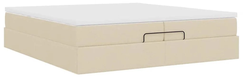 oszmán ágykeret matracokkal krém 200x200cm szövet