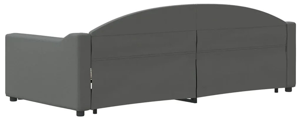 sötétszürke kihúzható szövet heverő 90 x 200 cm