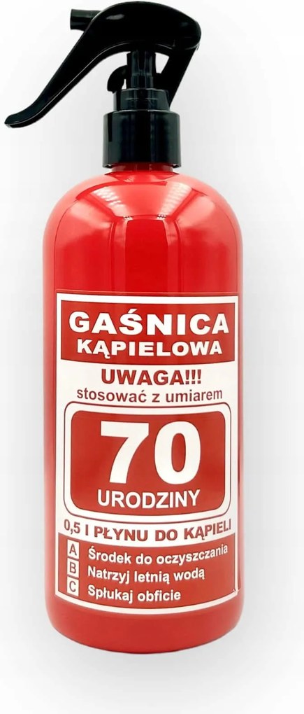 Tűzoltó Készülék Zselé Folyadék Kádfürdőhöz 70. Születésnapra 70 Éves Elegáns Ajándék