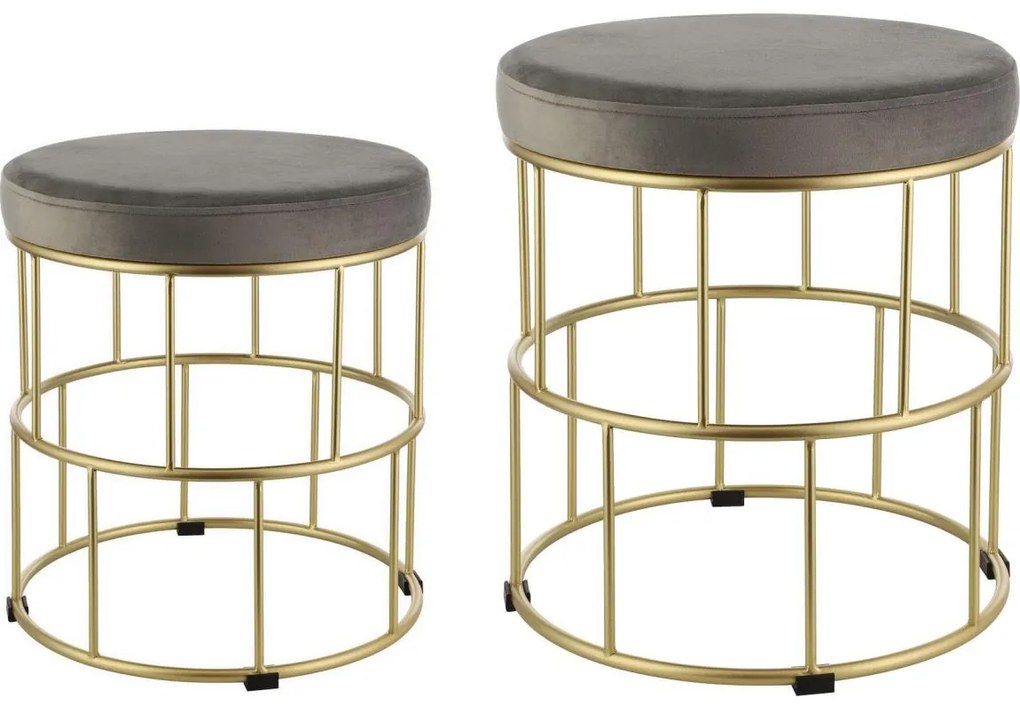 Eglo 424017 - KÉSZLET 2x Taburet MASHIKE szürke/arany