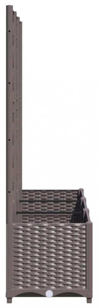 barna polipropilén rácsos kerti ültetőláda 120 x 40 x 136 cm