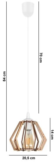 Csillár zsinóron BERGO 1xE27/60W/230V fehér