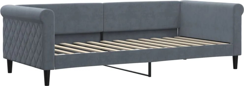 vidaXL sötétszürke bársony kanapéágy 90x200 cm