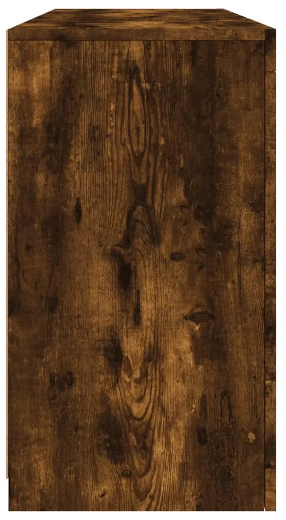 füstös tölgy színű tálalószekrény LED-ekkel 142,5 x 37 x 67 cm