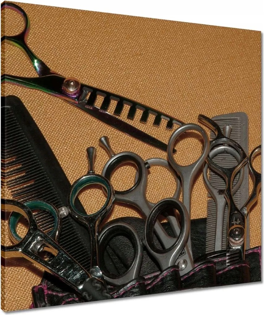 Vászonkép 60x60 Fodrászfelszerelés