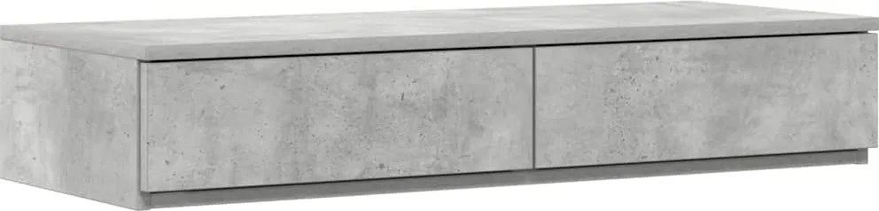 vidaXL Ágyfiókok fiókkal Beton Szürke 100 x 36,5 x 16,5 cm Faanyag