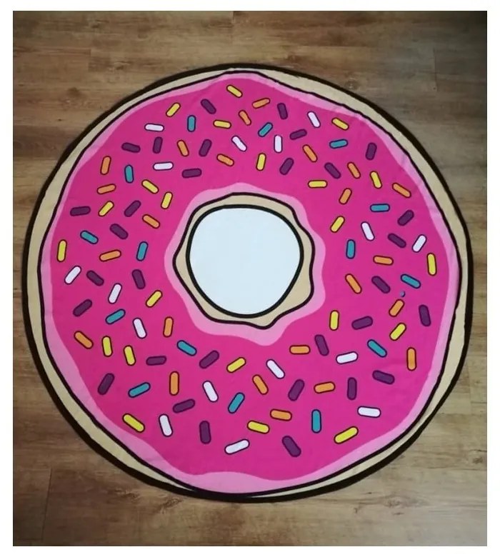 Rózsaszín gyerek strandtörölköző ø 150 cm Donut – JAHU collections