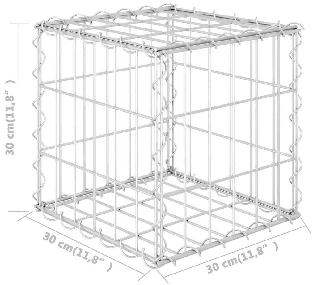 kocka alakú acélhuzal gabion magaságyás 30 x 30 x 30 cm