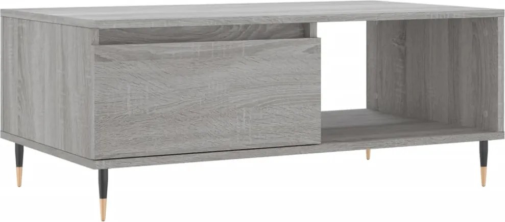 vidaXL szürke sonoma színű szerelt fa dohányzóasztal 90 x 50 x 36,5 cm