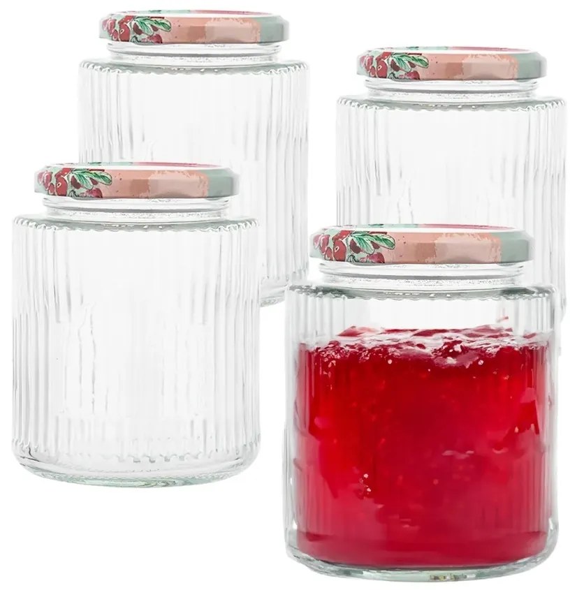 Altom befőttesüvegek fedővel és címkével 450 ml, 4 db, 450 ml