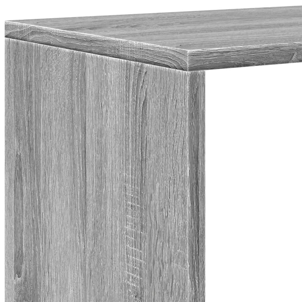 3 szintes szürke sonoma fa elválasztó könyvespolc 99x29x99 cm