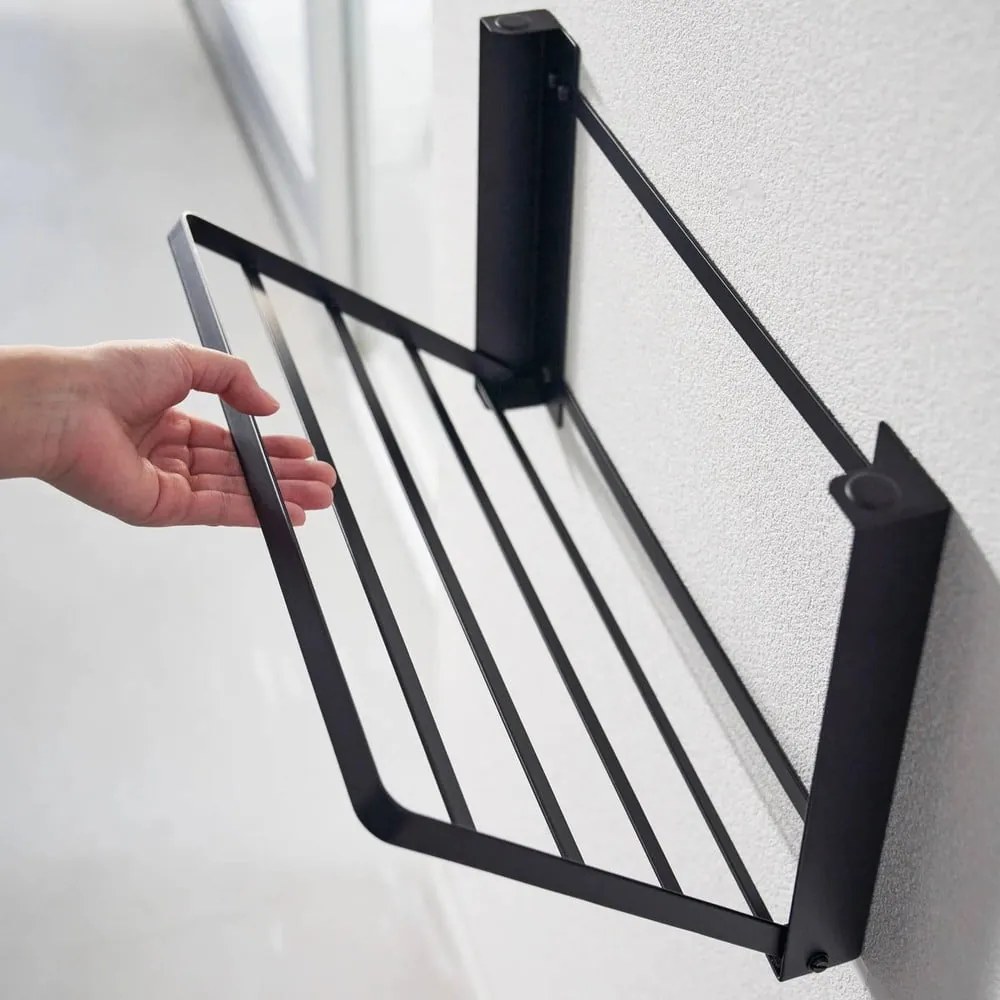 Matt fekete fali acél fürdőszobai polc Tower – YAMAZAKI