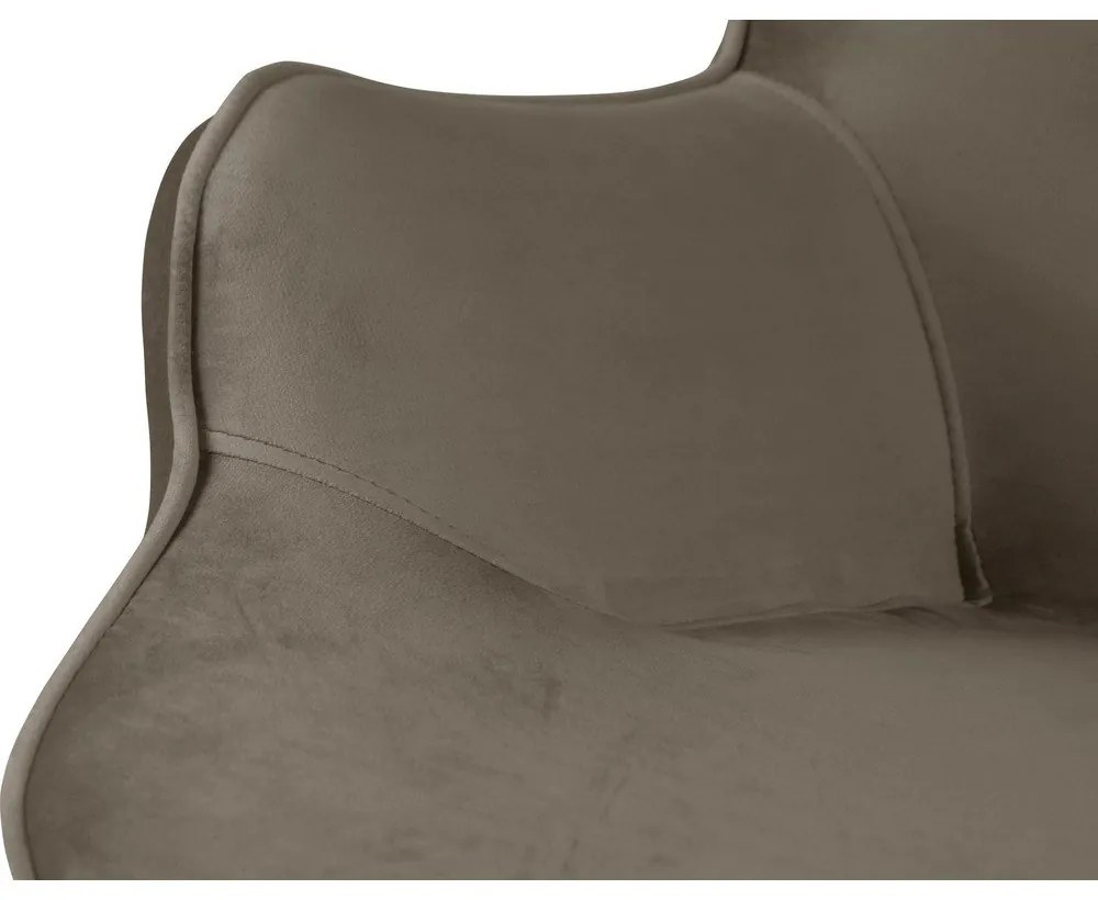 Világosbarna bársony fotel Niko – Ropez