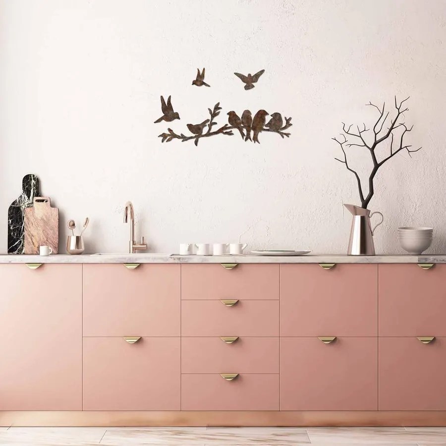 Fém fali dekoráció, Rusty Birds 2