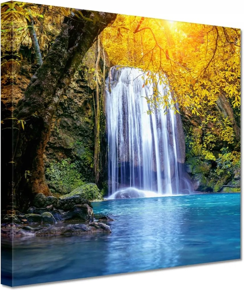 Vászonkép 20x20 Gyönyörű vízesés Kaszkád