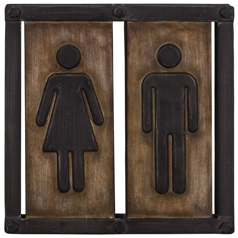 Fém falitábla 21,5x21,5 cm Toilette – Antic Line