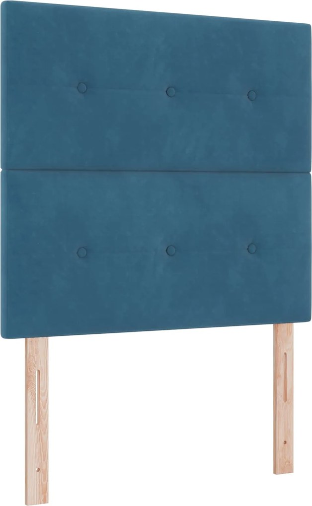 vidaXL LED ágytámla LED -es lámpákkal fejtámlával Kék 90 cm Poliészter