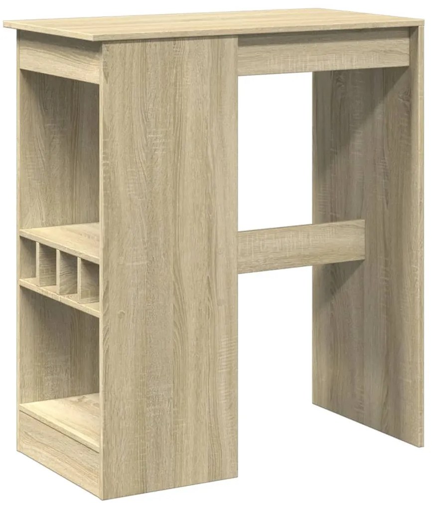 sonoma tölgy szerelt fa bárasztal tárolókkal 90x47,5x103,5 cm