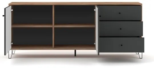 Komód SULA craft tölgy/fekete