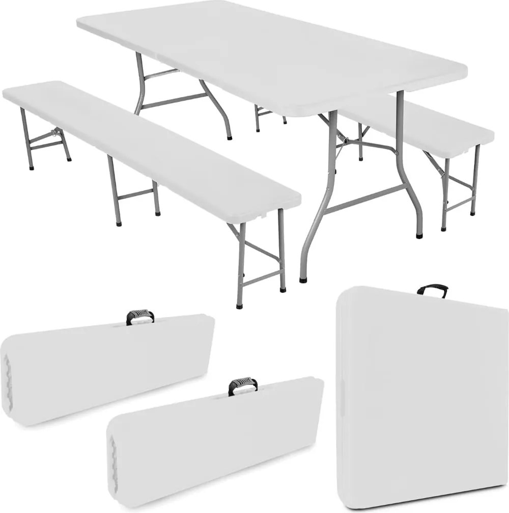 Összecsukható catering bútor szett, fehér