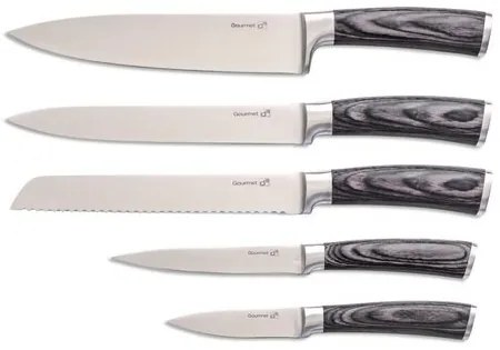 G21 Gourmet Stone késkészlet 5 db + bambusz blokk