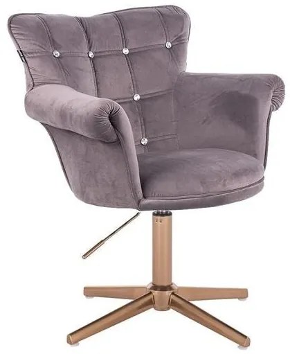 HR804CCROSS Grafit modern velúr szék arany lábbal
