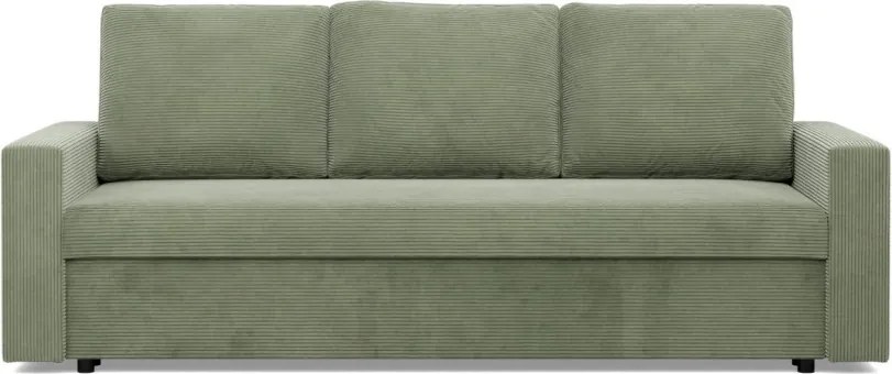 Zeus kanapéágy, kordbársony, hab töltet, egyenes kartámasz, zöld