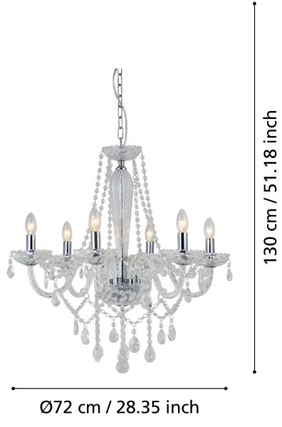 Eglo 39099 - Csillár BASILANO 1 6xE14/40W/230V