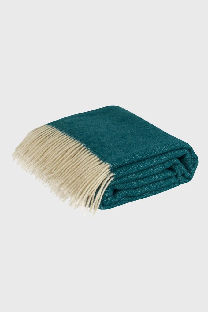 Luxus pléd új-zélandi gyapjúból, türkizkék türkiz 140x200 cm