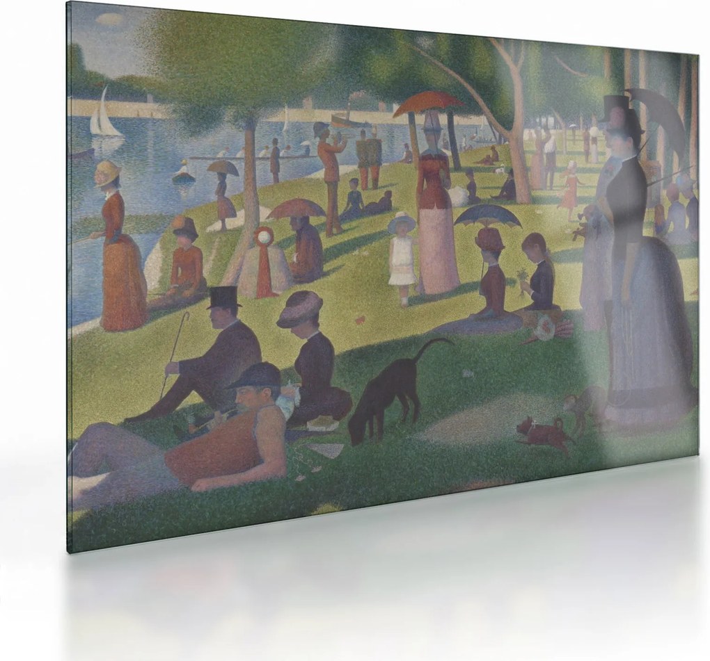 Üveg kép - Georges Seurat, A Sunday on La Grande Jatte, reprodukciók (70x50 cm)
