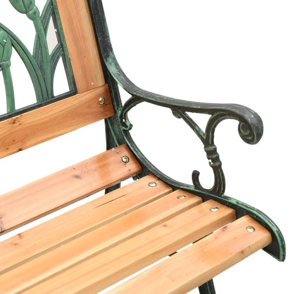 tömör fenyőfa és acél kerti pad 116 cm