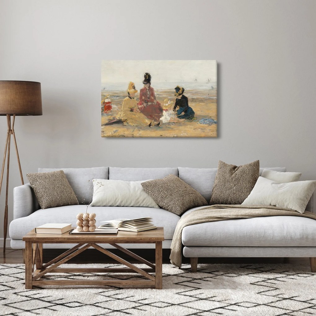 Kép - Eugène Boudin, On the Beach, Trouville, reprodukciók (90x60 cm)