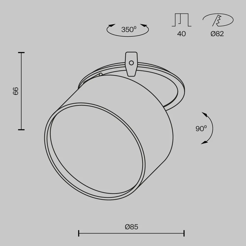 DL024-12W-DTW-W Onda Alumínium Süllyesztett Lámpa Fehér Színű LED 12 W 2200-4000 Kelvin 800 Lumen IP20